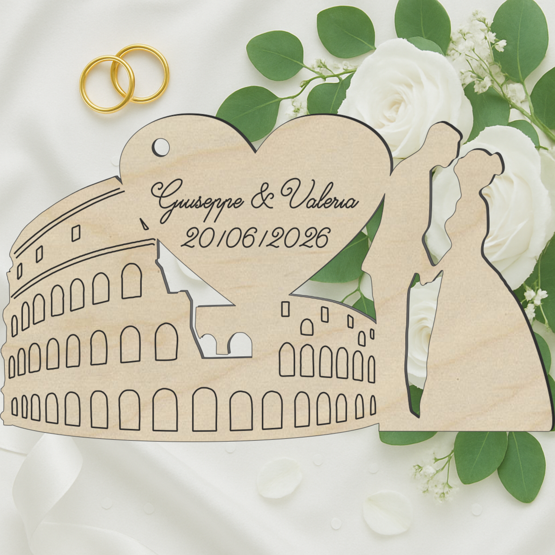 Segnaposto Colosseo e Sposi tema Roma 