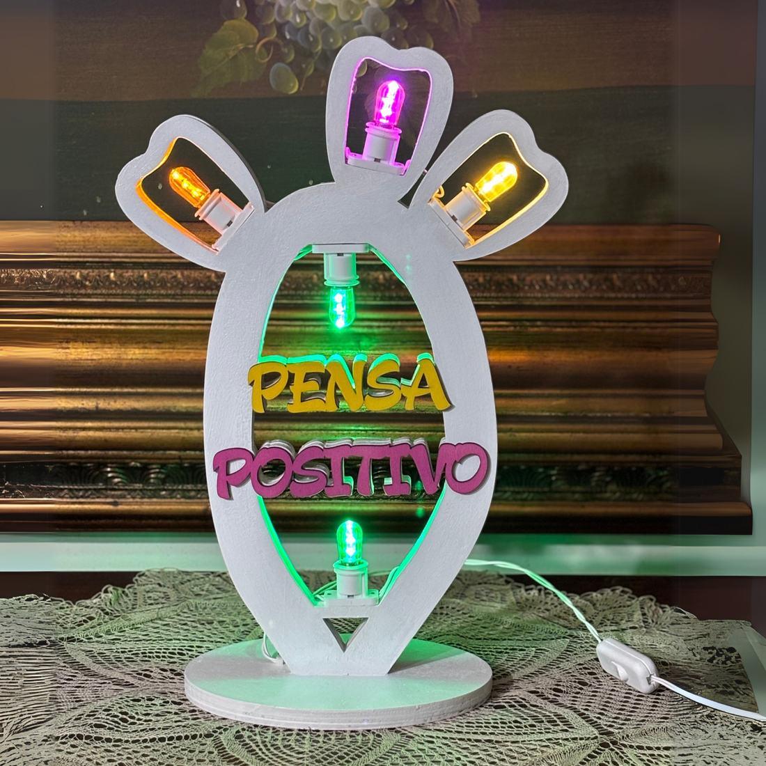 Luminaria Fico d'India Pensa Positivo Idea's Cottage di Brunetti Marco