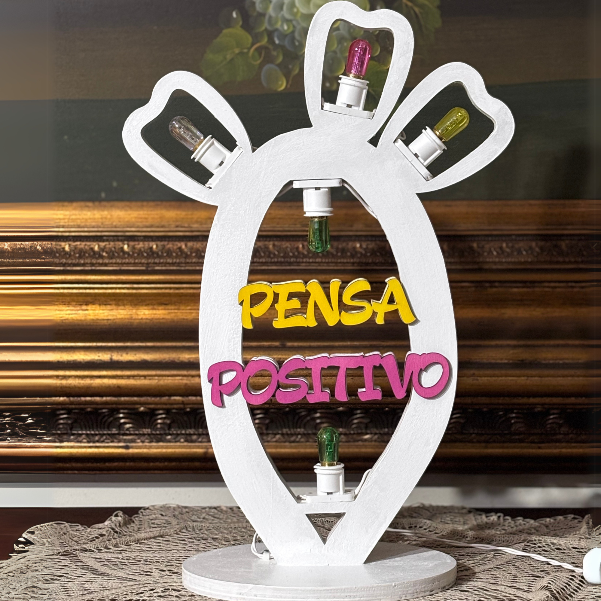 Luminaria Fico d'India Pensa Positivo Idea's Cottage di Brunetti Marco