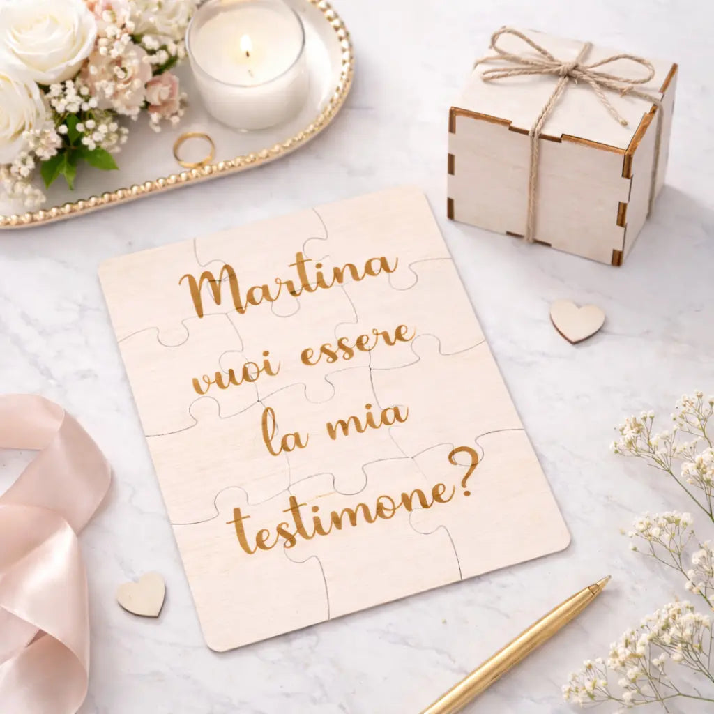 Puzzle vuoi essere la mia testimone personalizzabile 