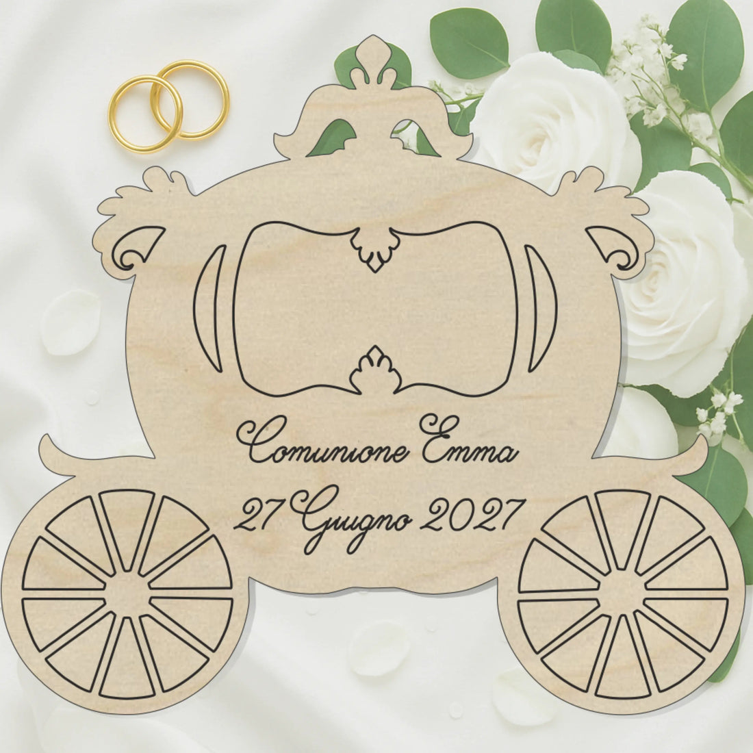 Segnaposto Carrozza tema fiaba 