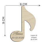 Segnaposto a tema musicale a forma di nota 