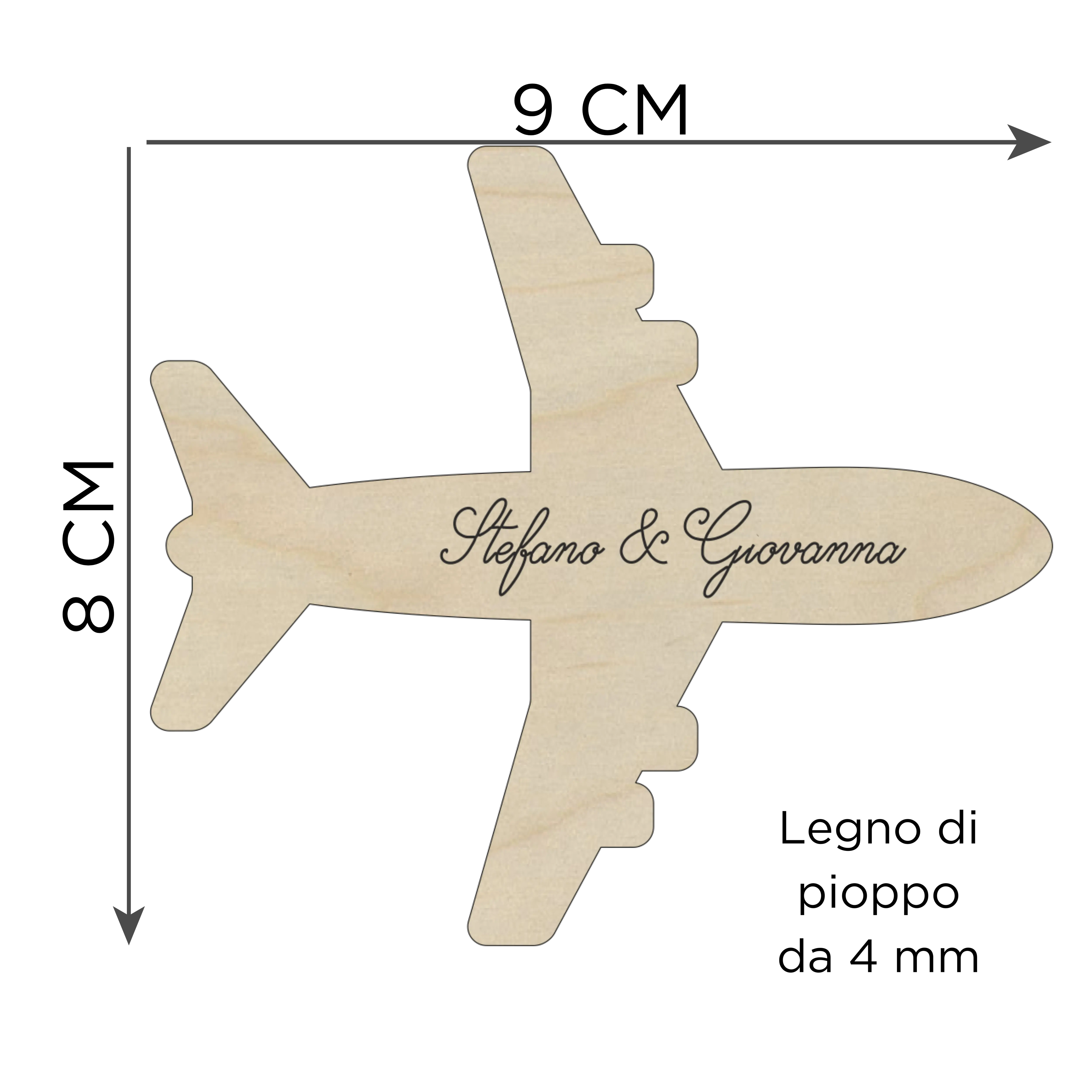 Segnaposto aereo legno 