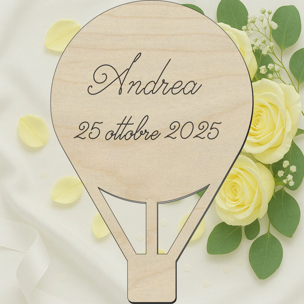 Segnaposto air balloon legno 
