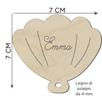 Segnaposto conchiglia2 legno tema mare 