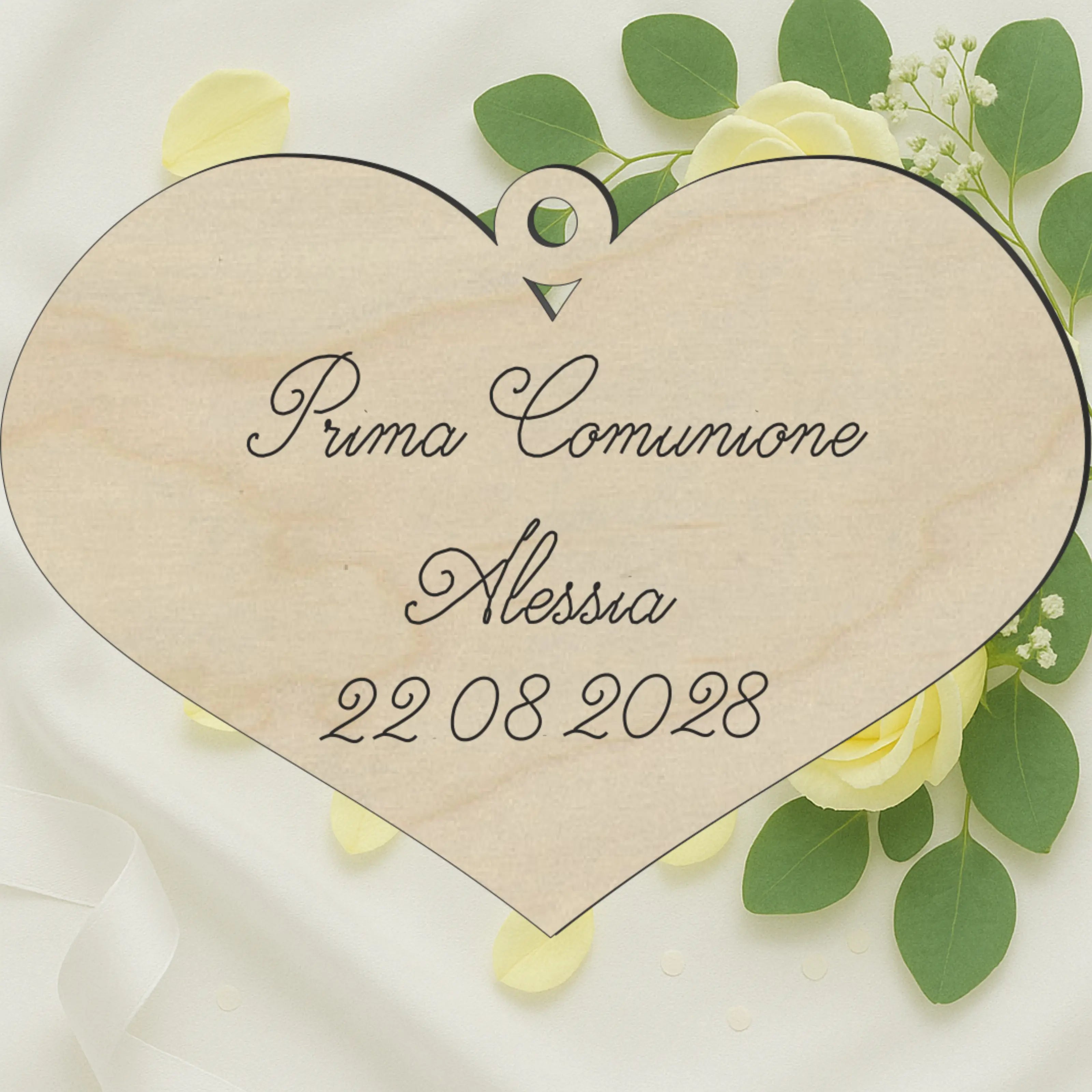 Segnaposto cuore tema amore 