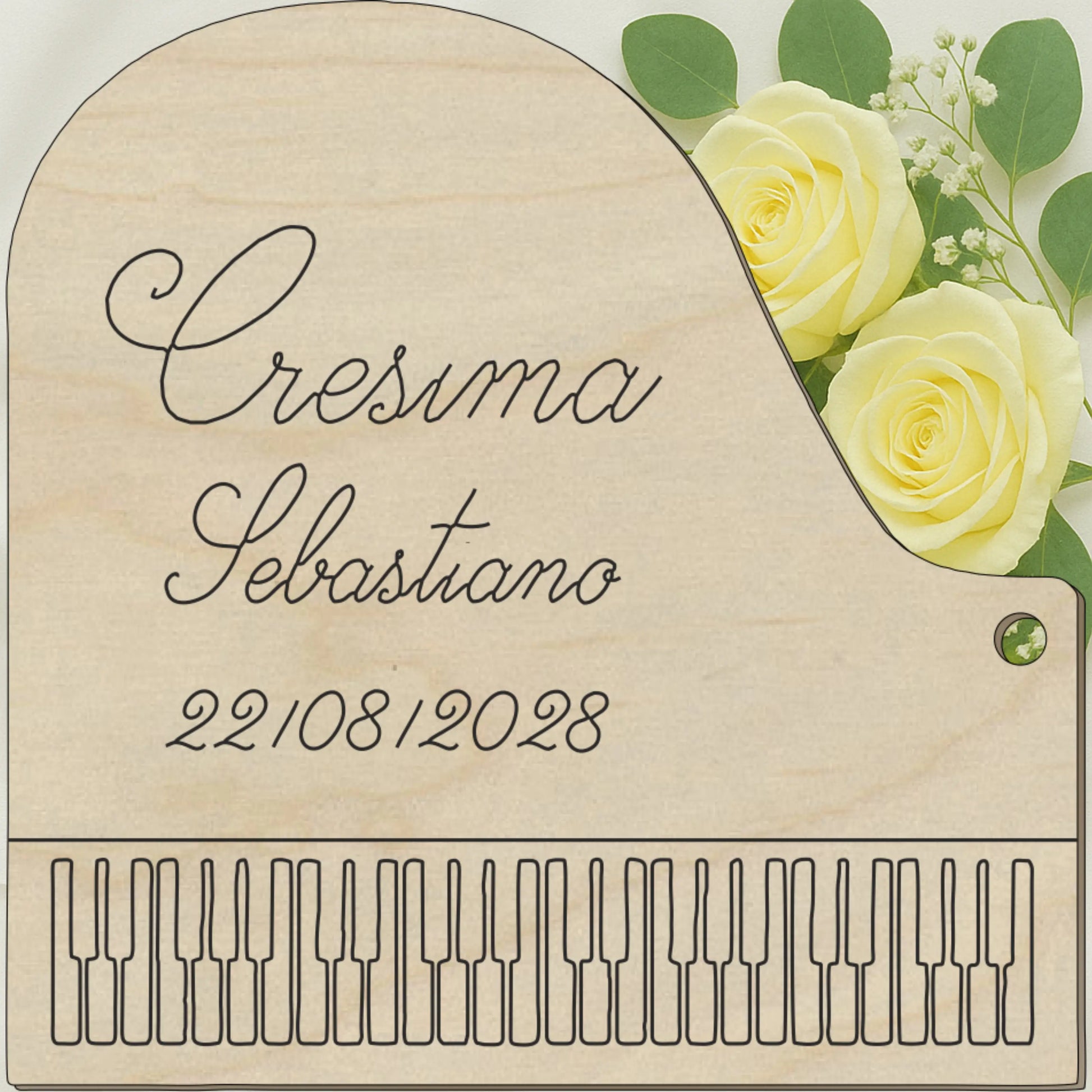 Segnaposto pianoforte tema musica 