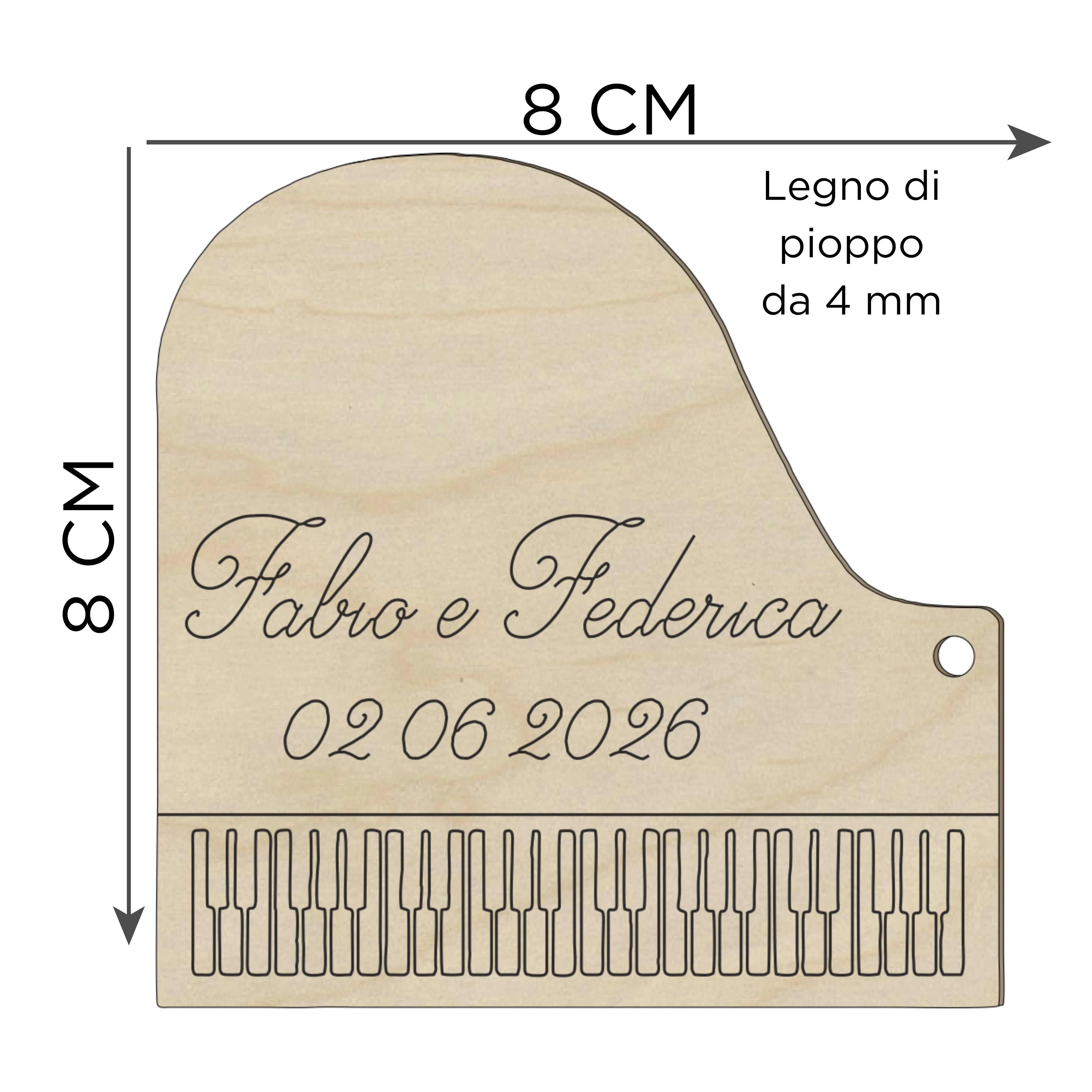 Segnaposto pianoforte tema musica 