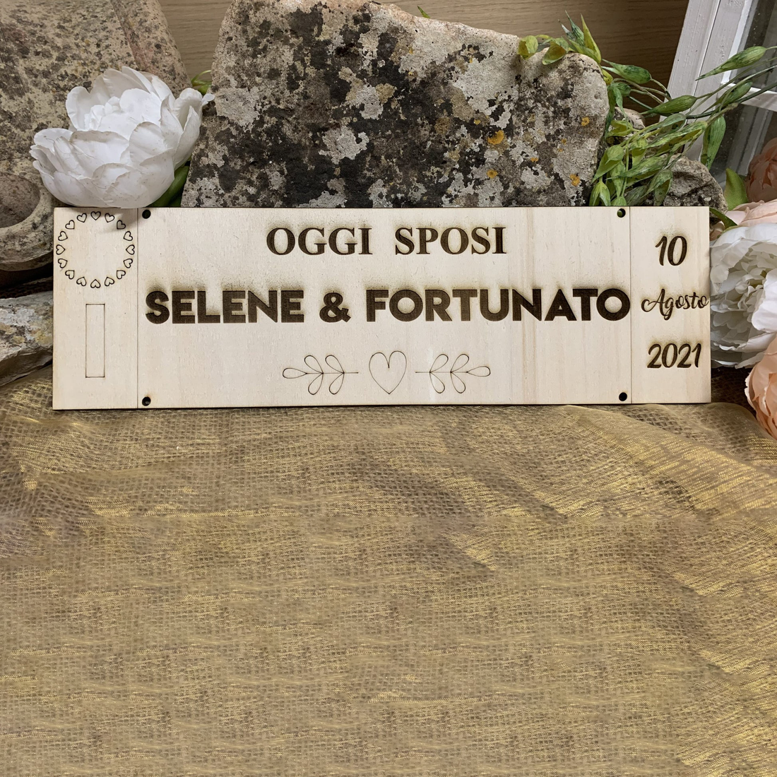 Targa Auto matrimonio personalizzata Idea's Cottage