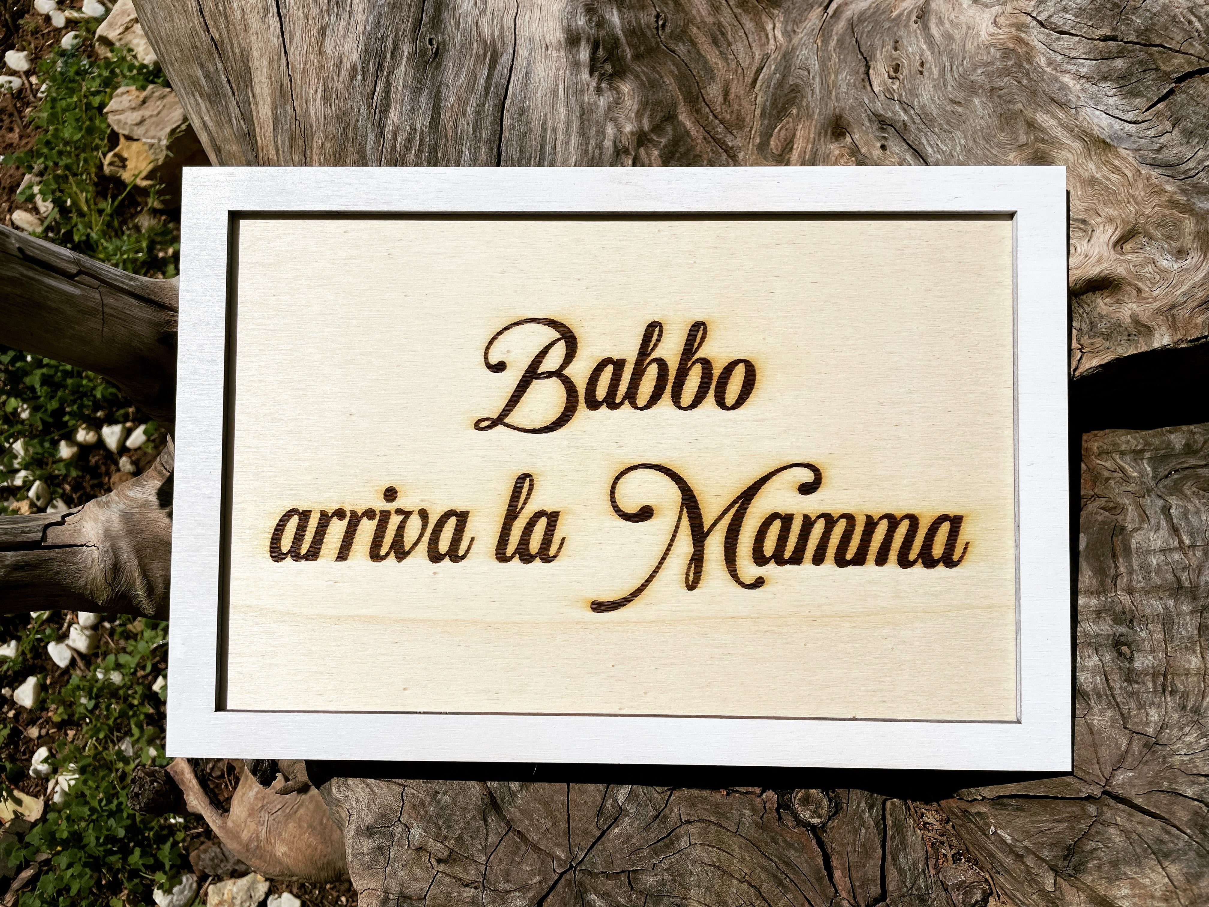 Targa Cornice in legno Arriva la Sposa Idea's Cottage