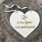 Targa cuore in legno Arriva la Sposa Idea's Cottage