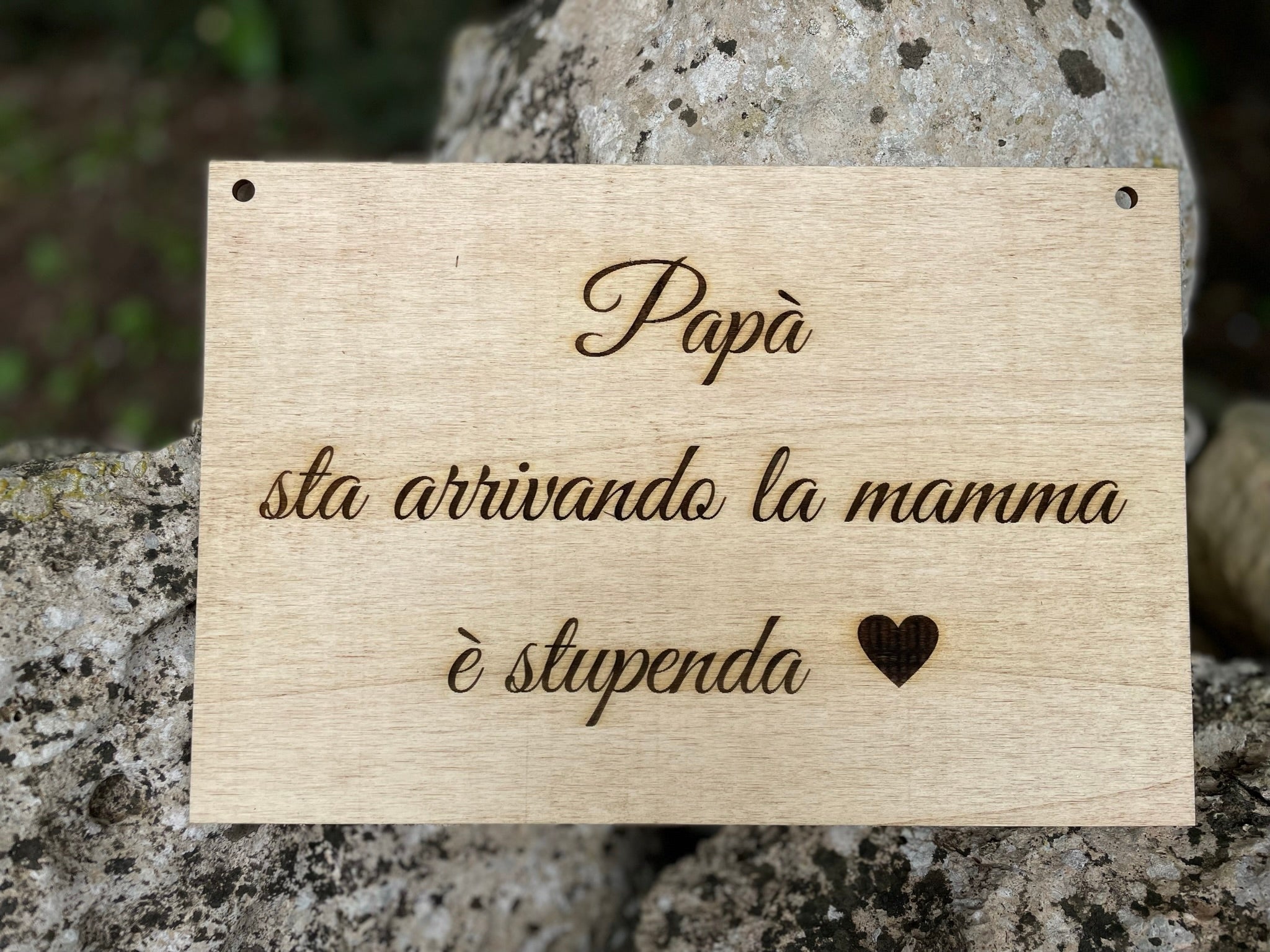 Targa in legno personalizzabile Arriva la Sposa Idea's Cottage