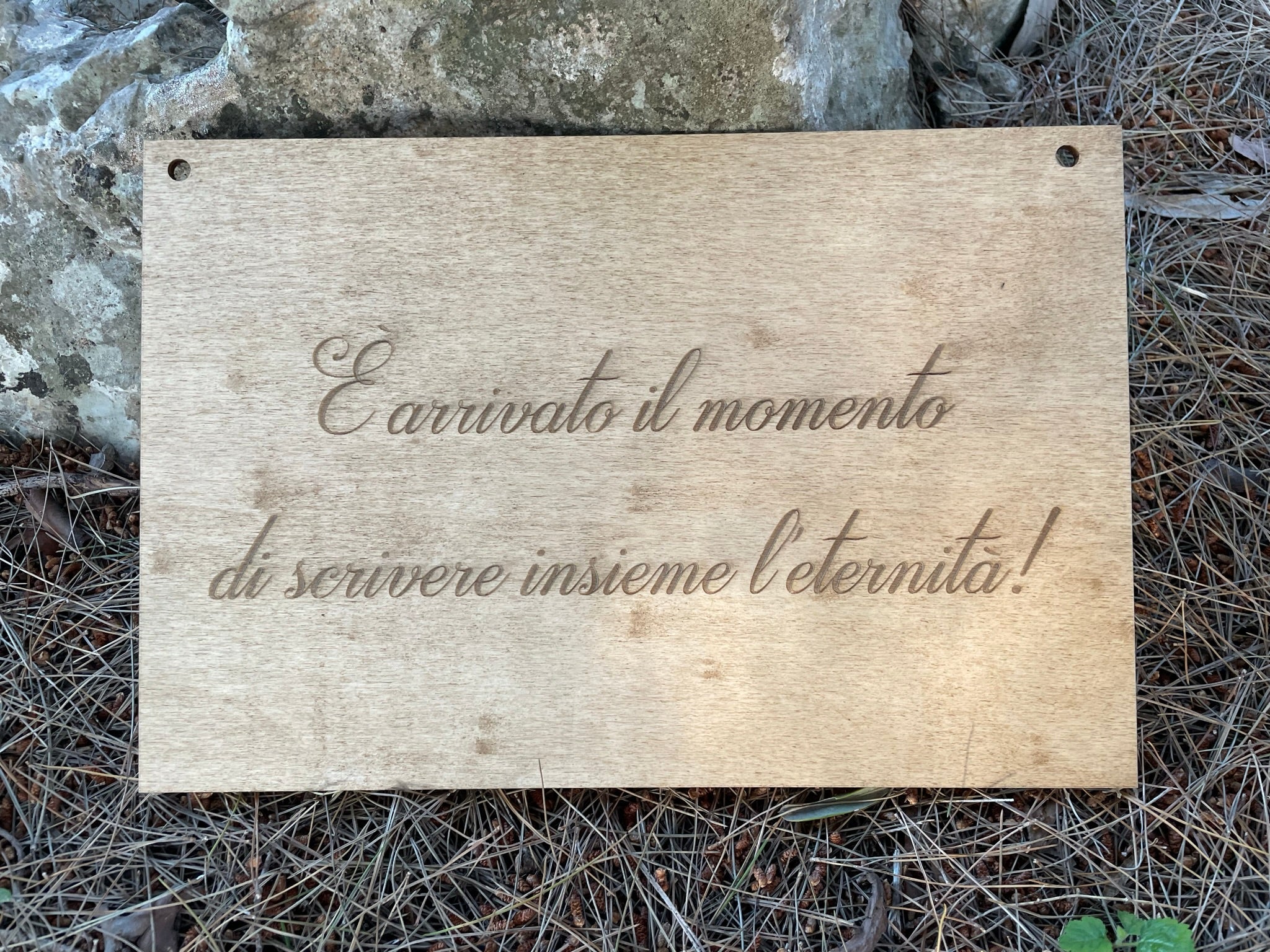 Targa in legno personalizzabile Arriva la Sposa Idea's Cottage