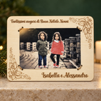 Quadretto portafoto personalizzato con nome con Agrifoglio Idee Regalo Natalizie 