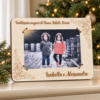 Quadretto portafoto personalizzato con nome con Agrifoglio Idee Regalo Natalizie 