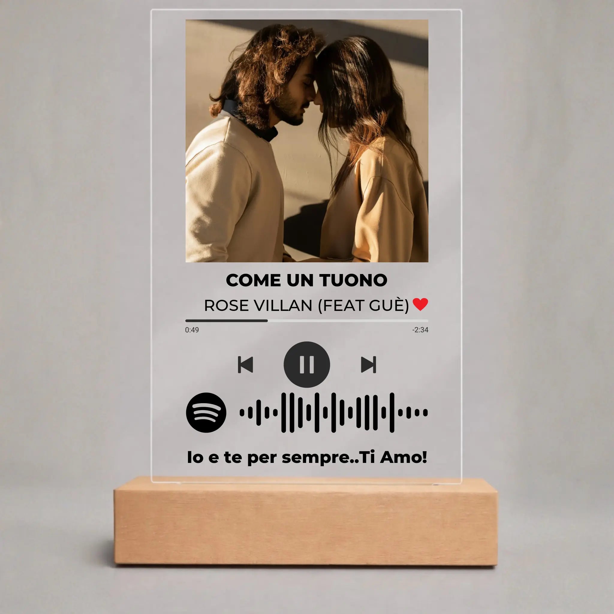 Targhetta Spotify in Plexiglass Personalizzata con codice spotify scansionabile - Quadretto in plexiglas - Idea regalo