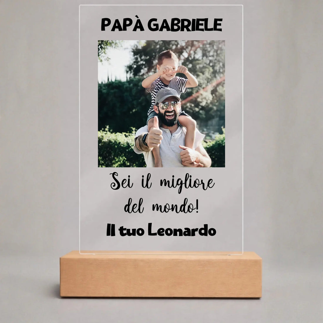 Targhetta in Plexiglass Personalizzata con foto - Quadretto in plexiglas - Idea regalo Festa del Papà 