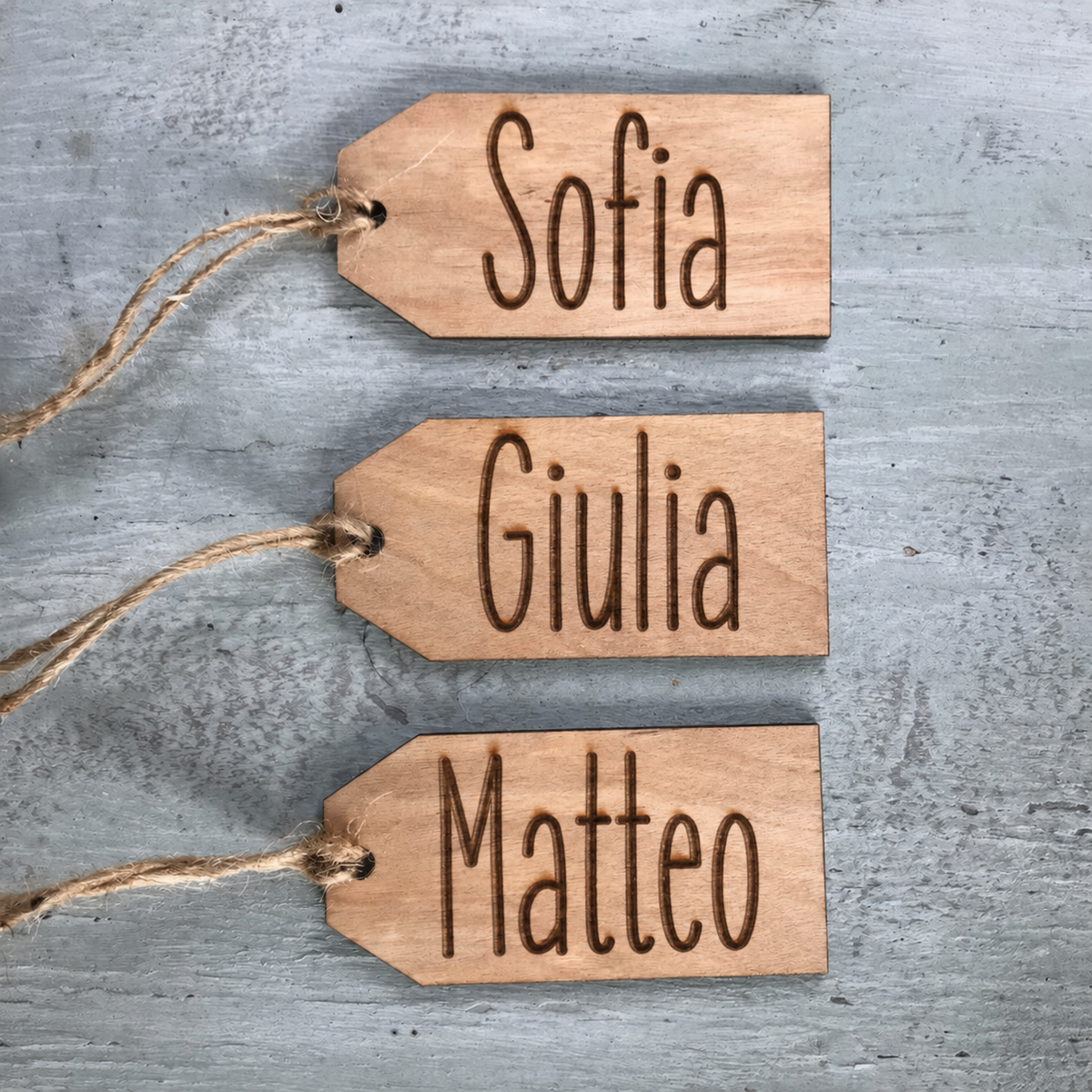 tag nome etichetta calza di natale 