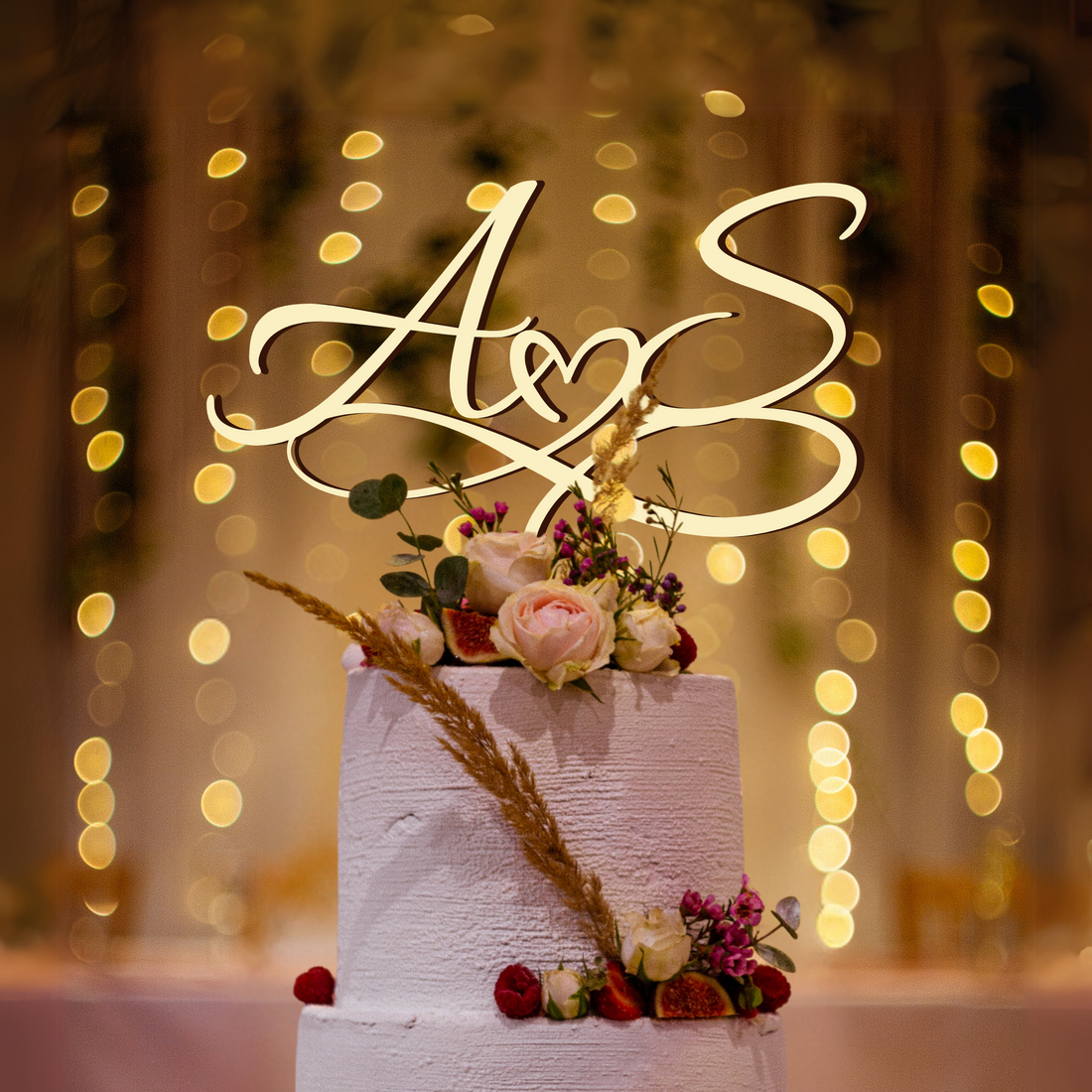 cake topper matrimonio infinito con iniziali Idea's Cottage di Brunetti Marco