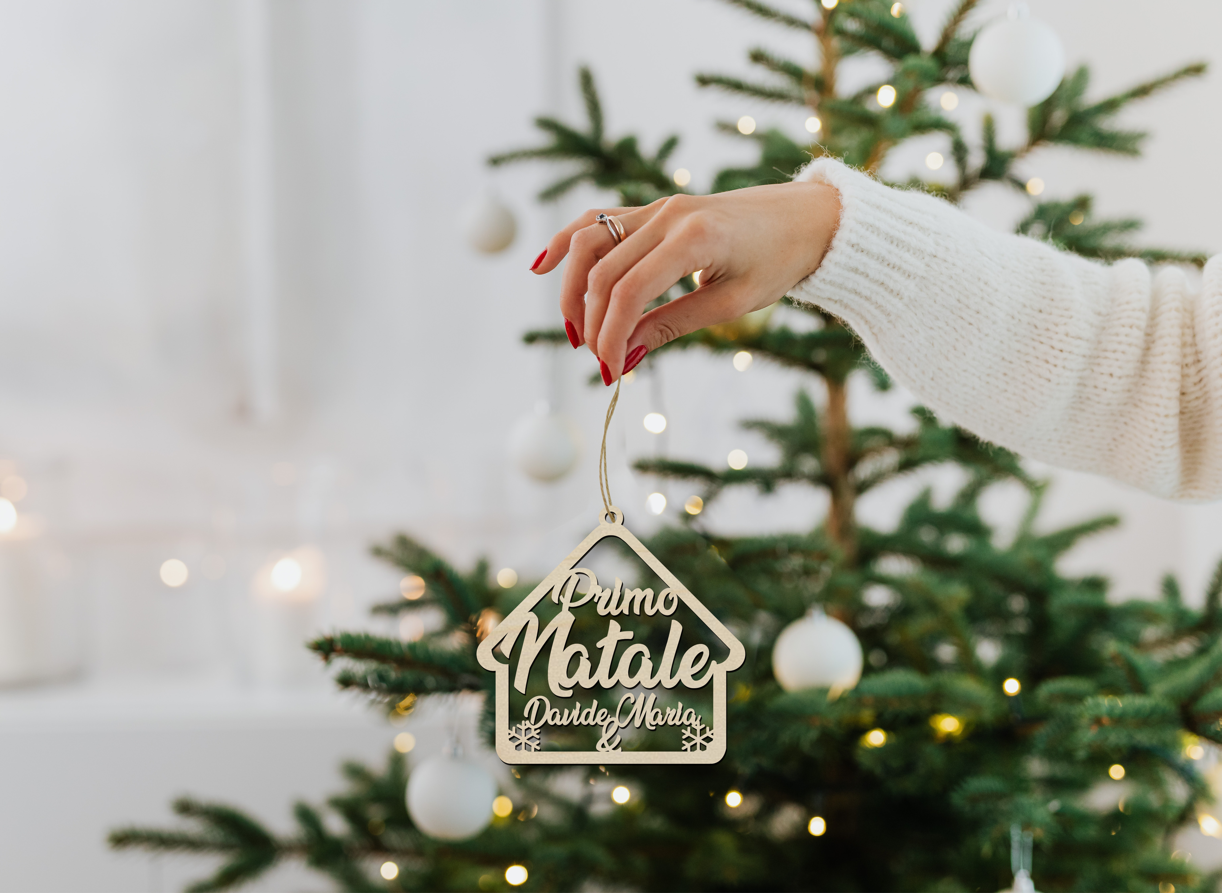 Casetta Addobbo natalizio di COPPIA per le decorazioni dell' albero Natale Idea's Cottage