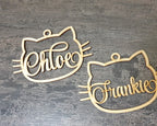 Pallina di Natale in legno gatto personalizzabile con un nome per i nostri amici a quattro zampe Idea's Cottage