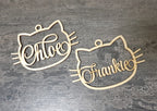 Pallina di Natale in legno gatto personalizzabile con un nome per i nostri amici a quattro zampe Idea's Cottage