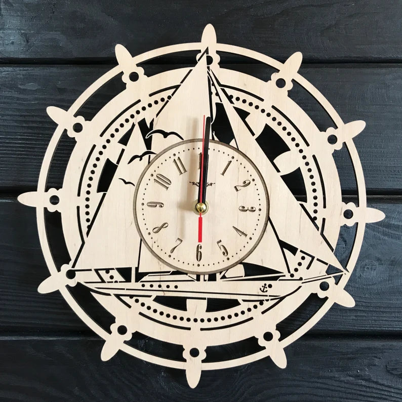 Orologio da parete Timone e barca a vela Idea's Cottage