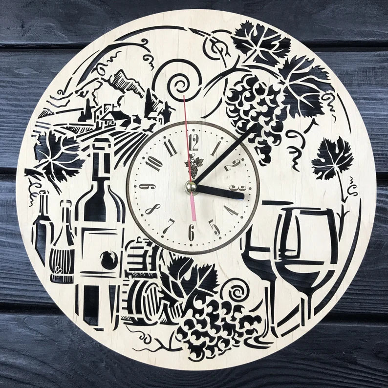 Orologio da parete Tema vino Idea's Cottage