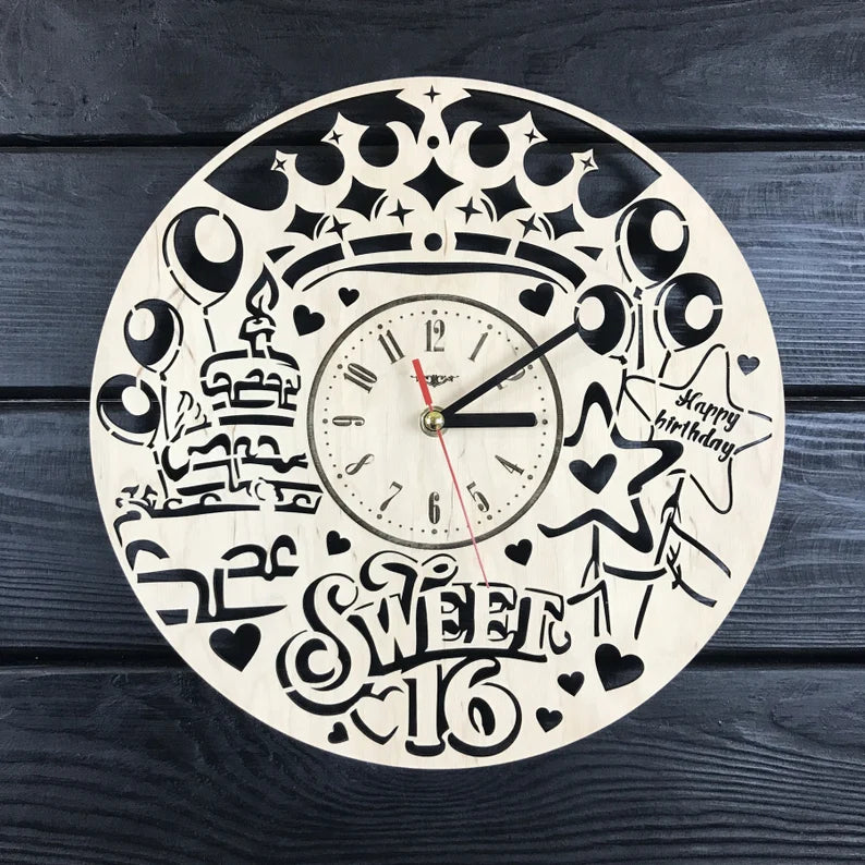 Orologio da parete Buon compleanno Idea's Cottage