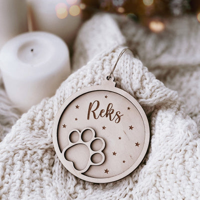 Pallina di Natale per gli amanti dei cani in legno personalizzabile Idea's Cottage