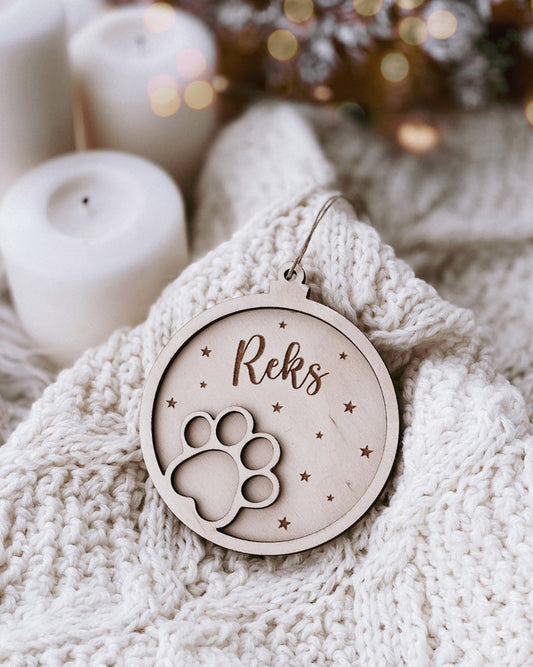 Pallina di Natale per gli amanti dei cani in legno personalizzabile Idea's Cottage