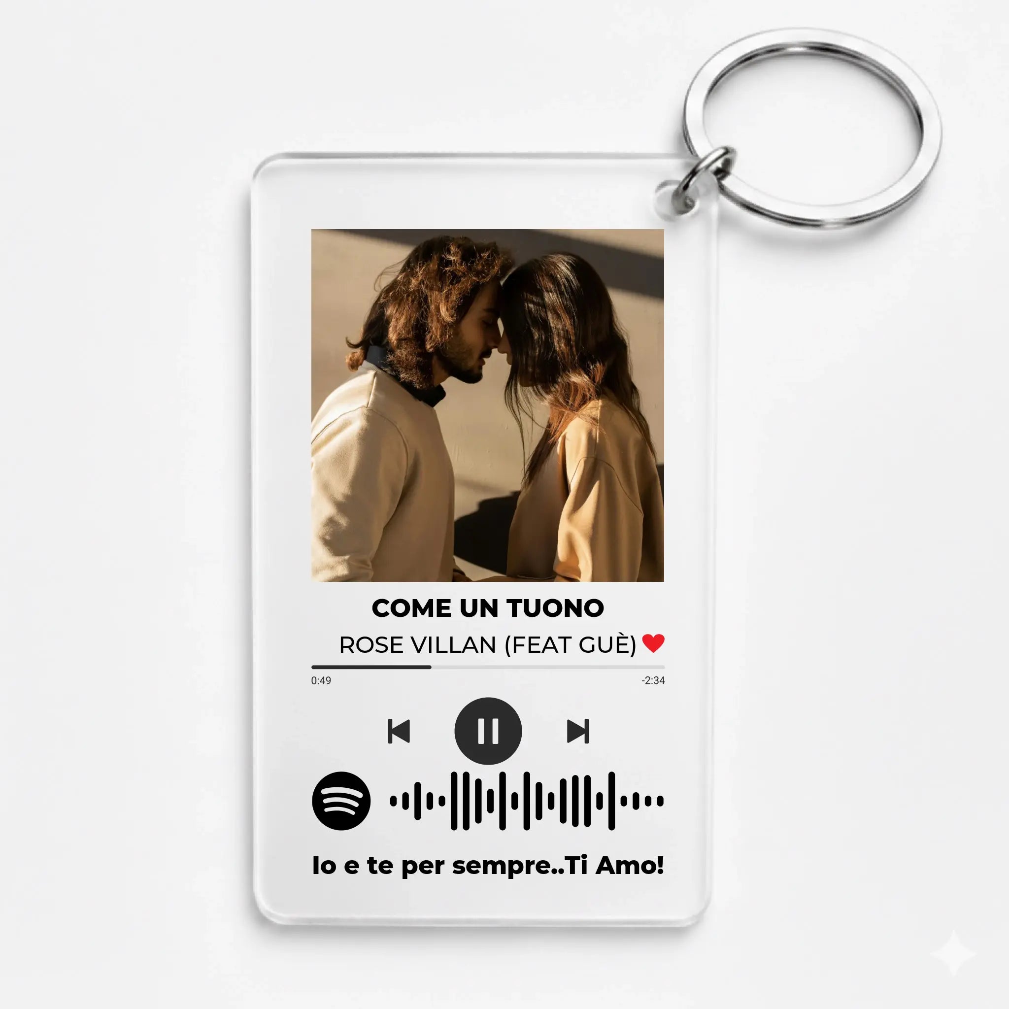 portachiavi spotify con foto personalizzabile, regalo per lui, regalo per lei, amore, san valentino, romantico, musica