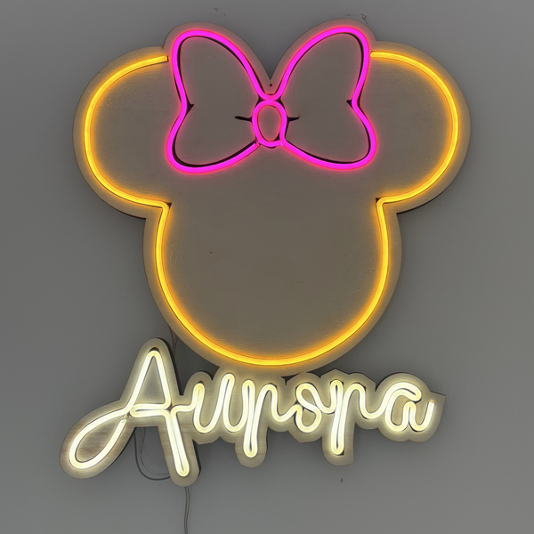 Neon Led Minnie personalizzato con il Nome 