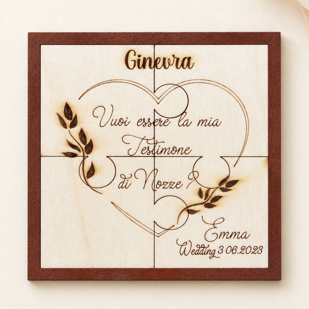 Targa Puzzle Testimone con messaggio personalizzabile 