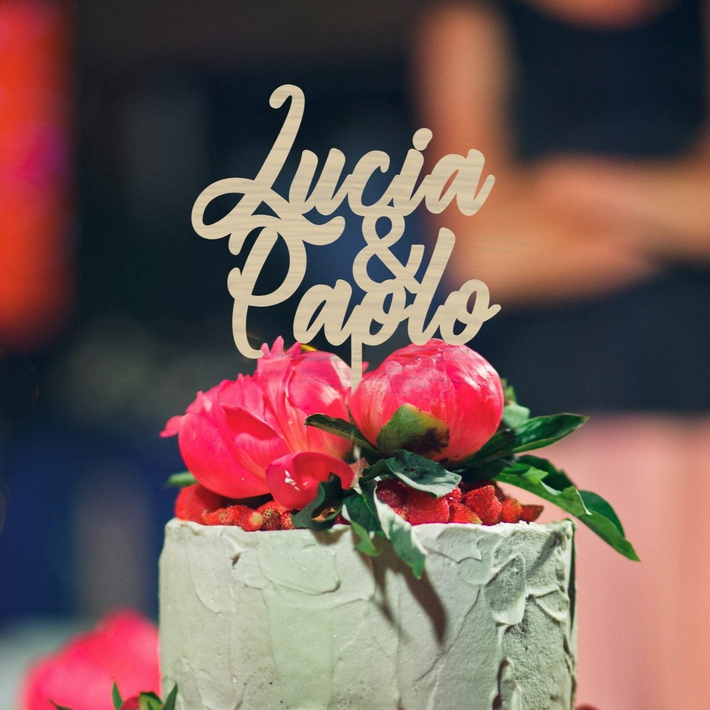 Cake topper in Legno personalizzabile con il nome degli sposi Tutti i prodotti 1