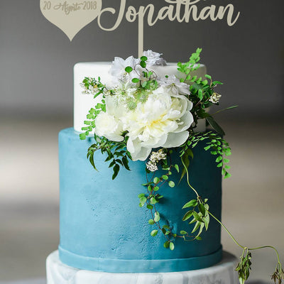 Cake topper in legno con Nome degli sposi e cuore con la Data Tutti i prodotti 1