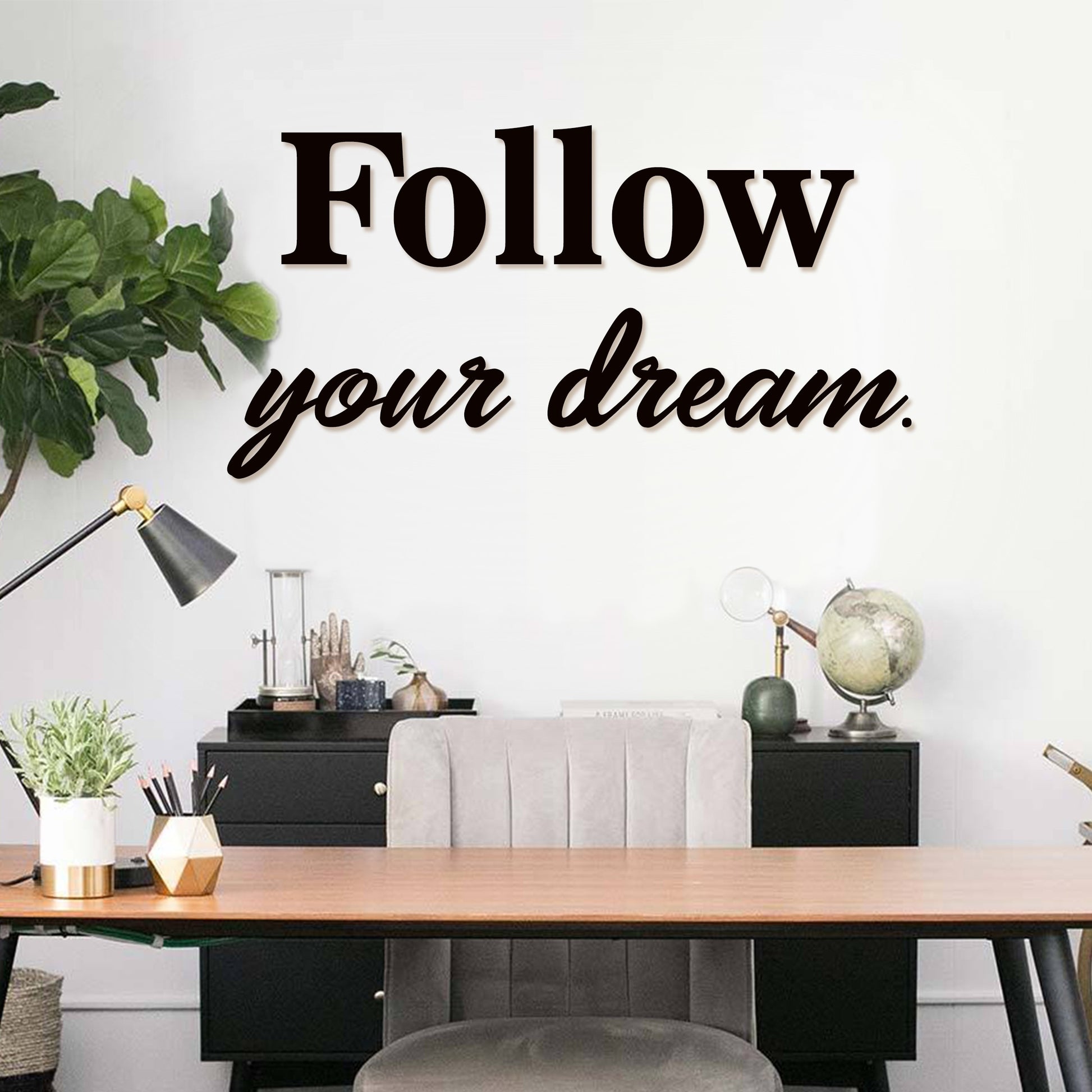 Scritta da parete in legno Follow your dream – Idea's Cottage