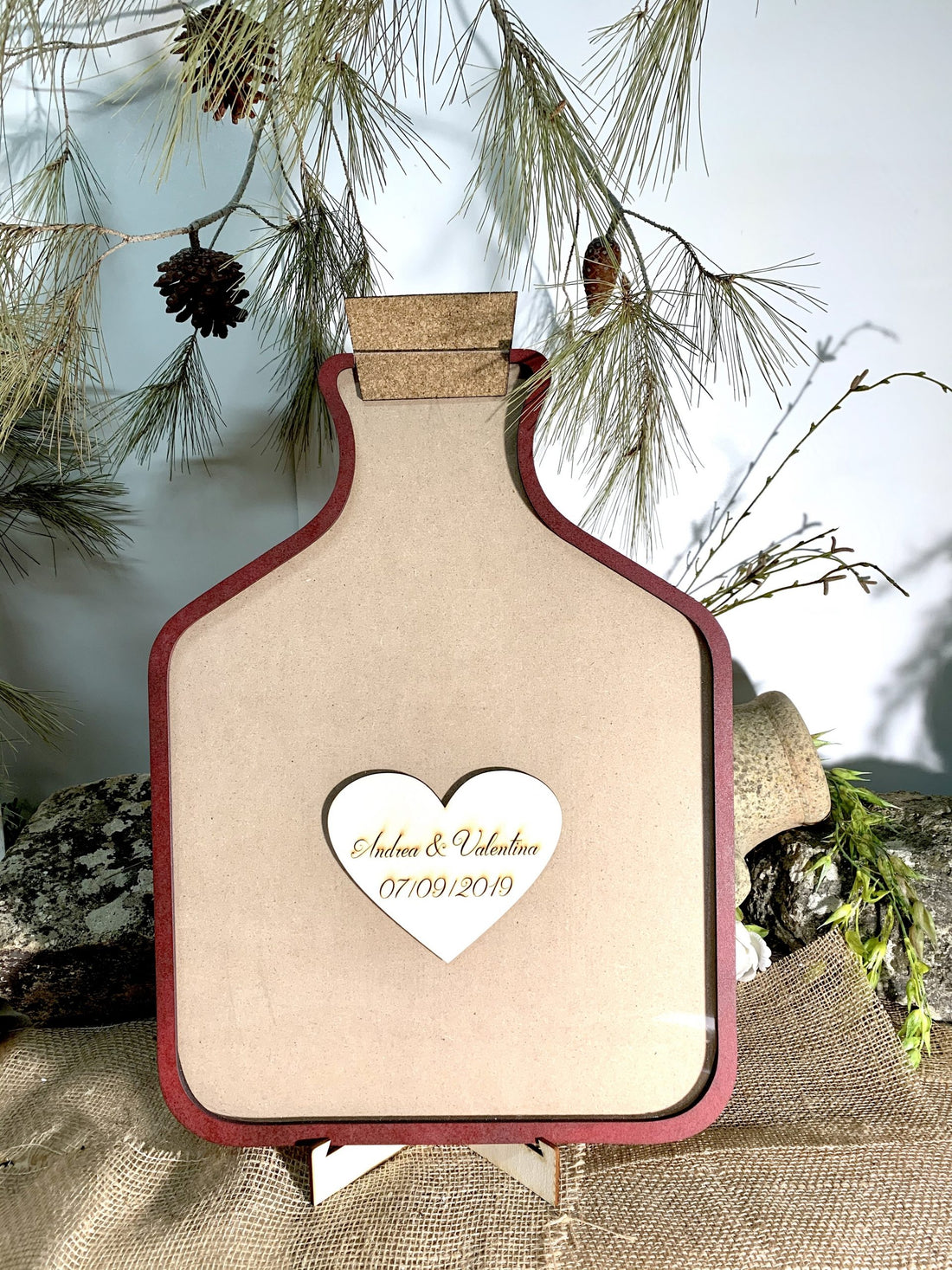 Lunaanda Libro degli ospiti in legno personalizzato per matrimonio, anniversario, festa di compleanno, baby shower Lunaanda Libro degli ospiti in legno personalizzato per matrimonio, anniversario, festa di compleanno, baby shower