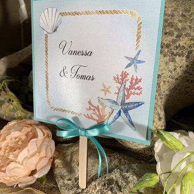 Ventaglio matrimonio tema mare tiffany 3