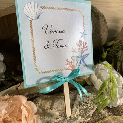 Ventaglio matrimonio tema mare tiffany 4