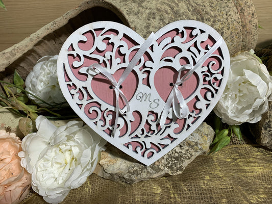 Portafedi legno cuore intagliato
