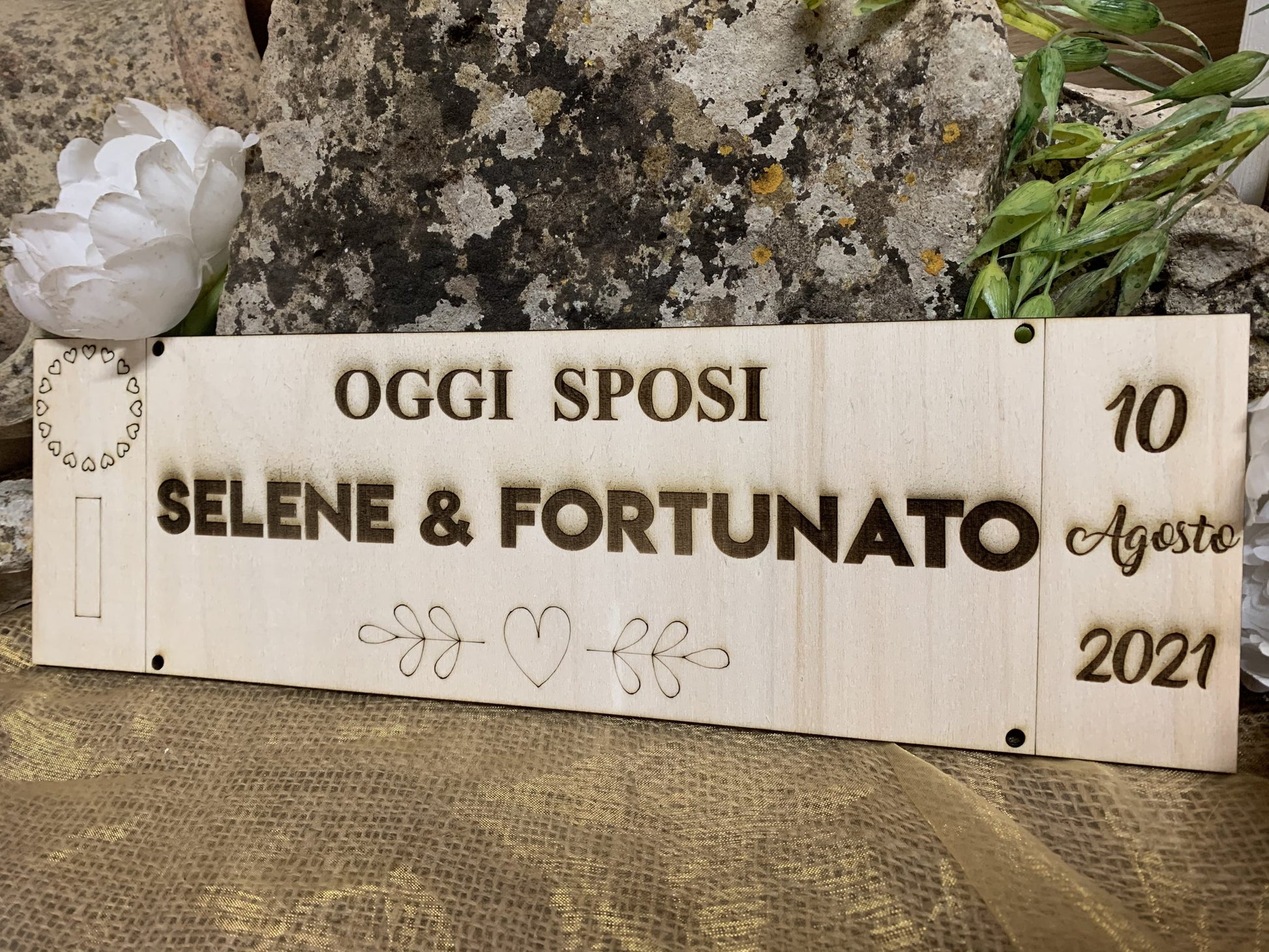 Targa Auto matrimonio personalizzata