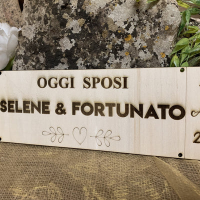 Targa Auto matrimonio personalizzata