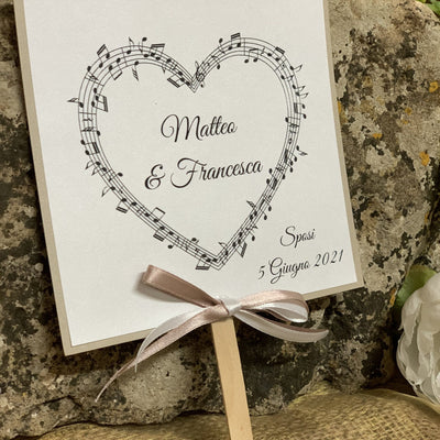 Ventaglio matrimonio cuore note tema musica 2