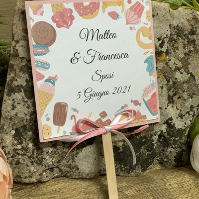 Ventaglio matrimonio tema dolci 2