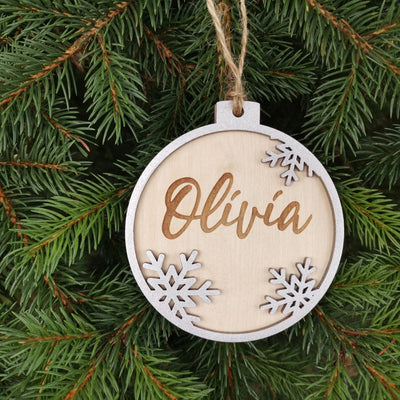 Pallina per decorazioni natalizie personalizzate Tag regalo di NATALE con nome Idea's Cottage