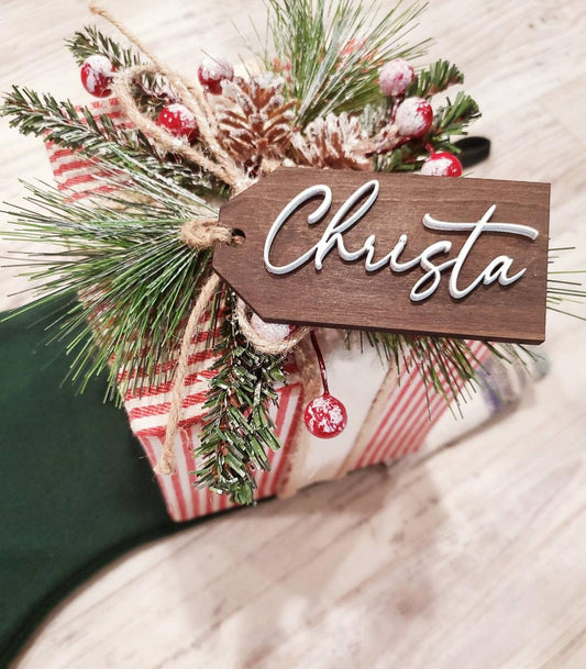 Tag regalo di Natale personalizzati, Etichette regalo in legno taglio laser Idea's Cottage