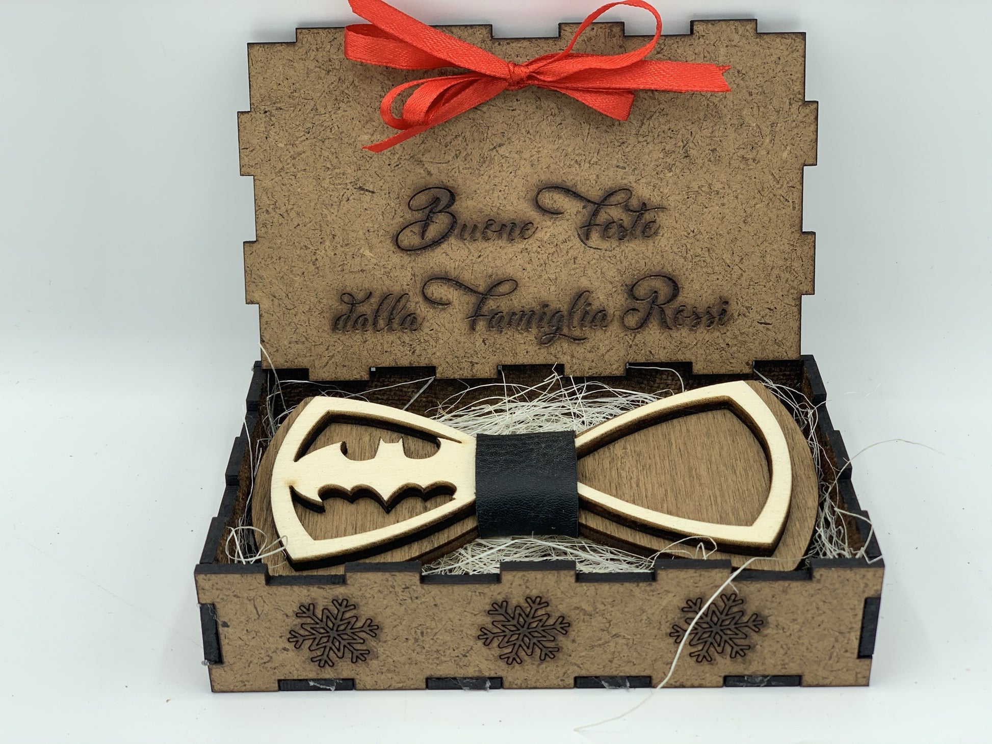 Papillon in legno Batman con scatola regalo personalizzata – Idea's Cottage