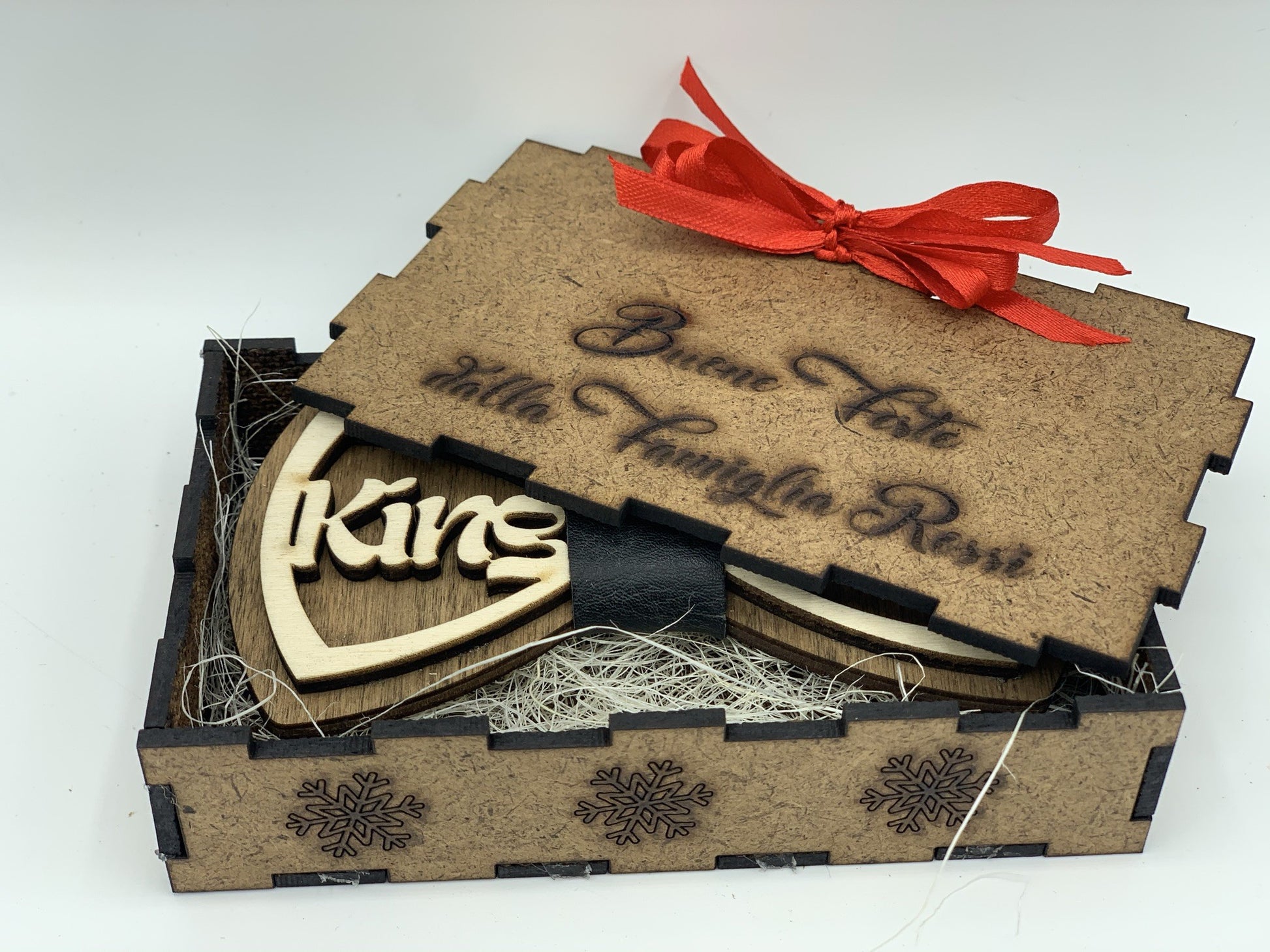 Papillon in legno King con scatola regalo personalizzata Idea's Cottage