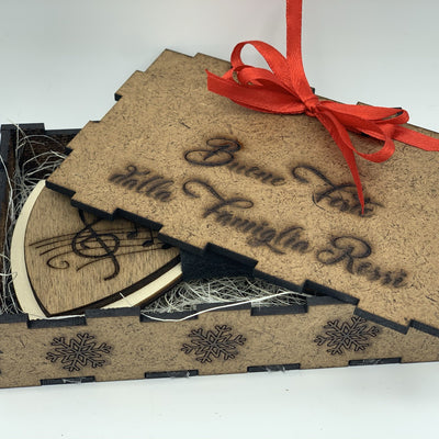Papillon in legno Note Musicali con scatola regalo personalizzata Idea's Cottage